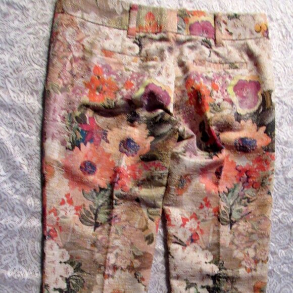 Tory Burch Womens Colorful Floral Trouser Size 4, Cotton Blend - Picture 2 of 13